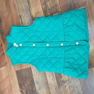 Crown & Ivy Kids Light Blue Peplum Hem Quilted Vest, Size Small